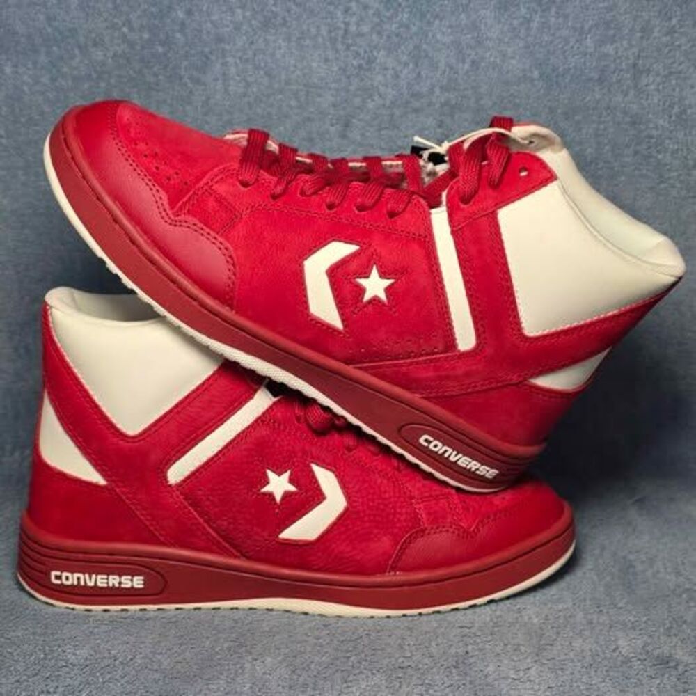 Converse Weapon Mid Red White Mens 10.5 or Womens 12